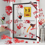 84Pcs Halloween Decorations Handprint Footprint Stickers Clings Decals Window Bathroom Floor Restroom Zombie Decorations Hallowe