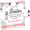 Sister Birthday Gifts from Sister, Big Sister Gift - Acrylic Puzzle Piece Plaque 4.7    3.8    0.6 inch, Sister Gifts from Siste
