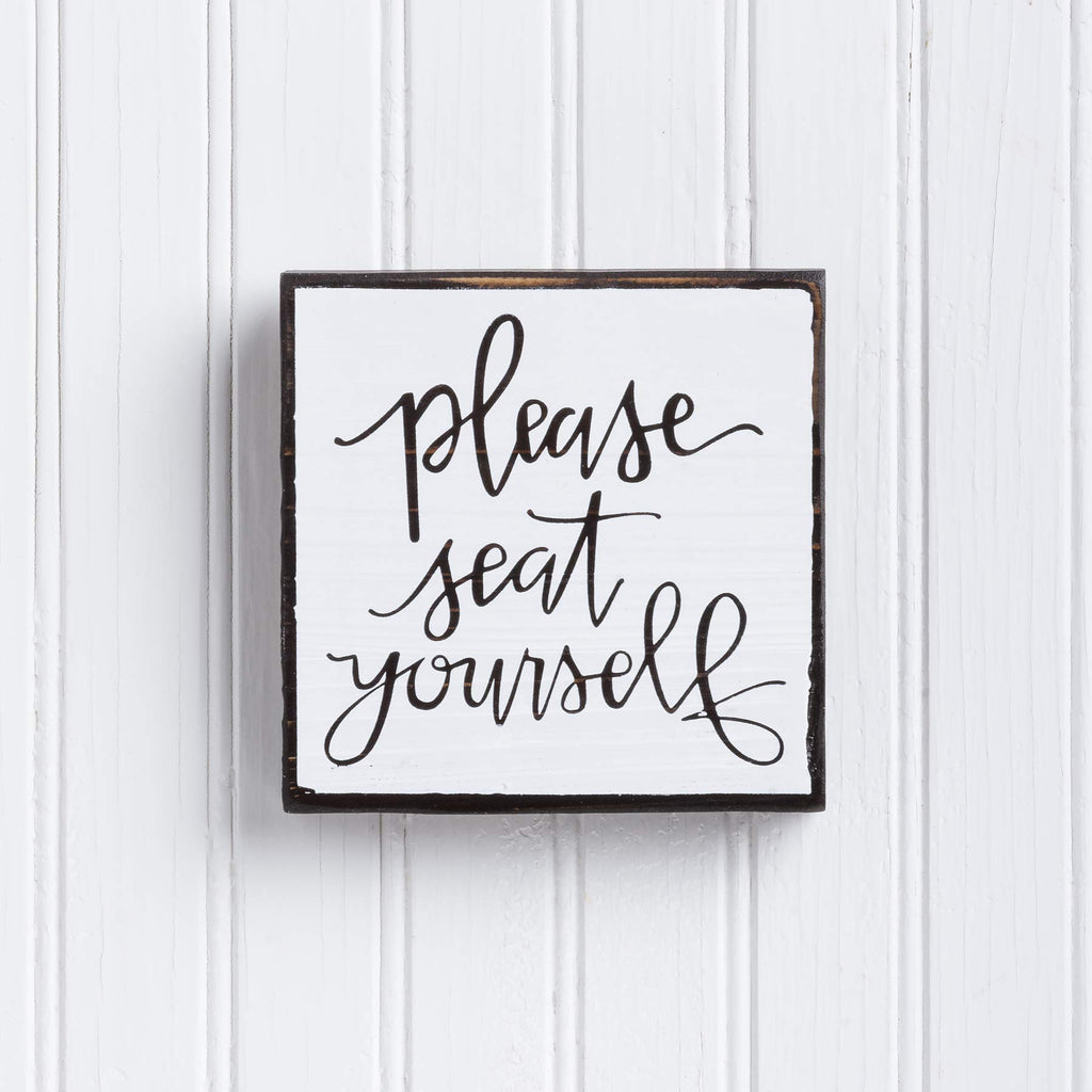 Primitives By Kathy Please Seat Yourself Inset Bathroom Home D  Cor Sign One Size