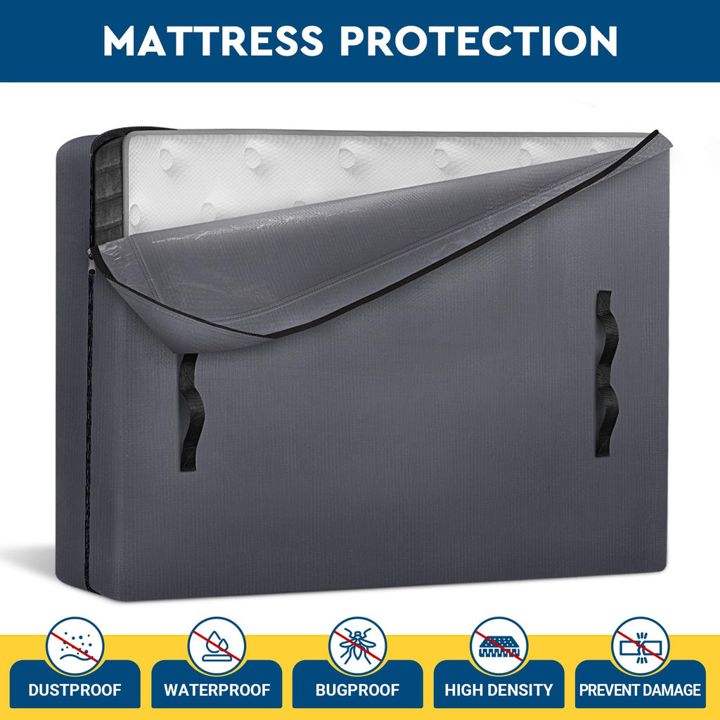 Storageright Mattress Bags For Moving, Cali-King Size - Extra Thick Mattress Cover For Moving With 8 Handles And Zipper, Heavy Duty Mattress Bags For Storage, Reusable Mattress Storage Bag, Moving Bag