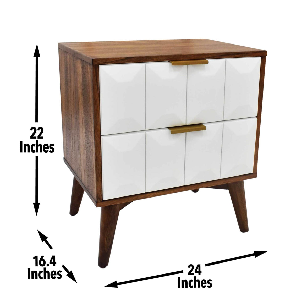 Steve Silver Co Ginny Nightstand-Acacia Wood, Mid-Century Modern Design, Burnished Walnut Finish Table, 16 x 22 x 25