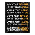 MEGA FORMAT Watch Your Thoughts Wall Art - Positive Thinking Posters, Motivational Poster, Inspirational Wall Art Posters, Motiv