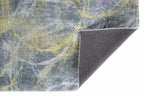 HomeRoots Grey/Gold Polyester 5’ x 8’ Gray Gold Abstract Rings Area Rug