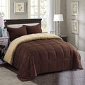 Texlux All Season Microfiber Reversable Duvet/Ac Comforter/Quilt  Brown Beige  Double Size 90 Inch X 100 Inch