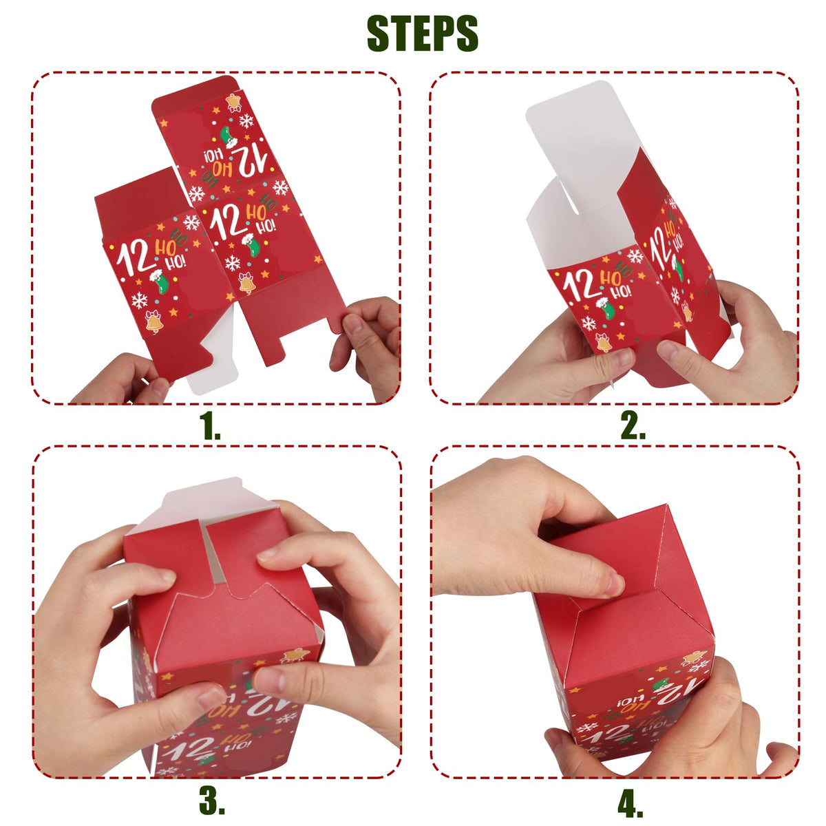 Onesing 24 Pcs Diy Christmas Advent Calendar Boxes For 2022, 24 Days Countdown Calendar Gift For Adults And Kids Christmas Cardb