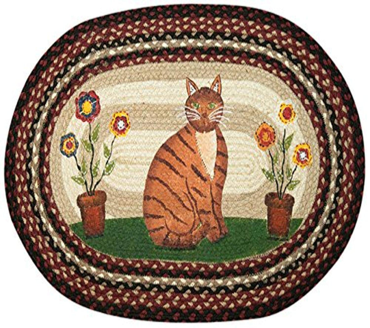 Earth Rugs Rug, 20 by 30, Burgundy/Black/Tan