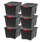 IRIS USA 40 Qt Stackable Plastic Storage Bins with Lids, BPA-Free, Made in USA - Garage Organizing Solution, Latches, Durable Ne