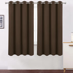 Lemomo 100% Blackout Chocolate Brown Curtains With Black Lining/52 X 63 Inch/Set Of 2 Panels Thermal Insulated Room Darkening Cu