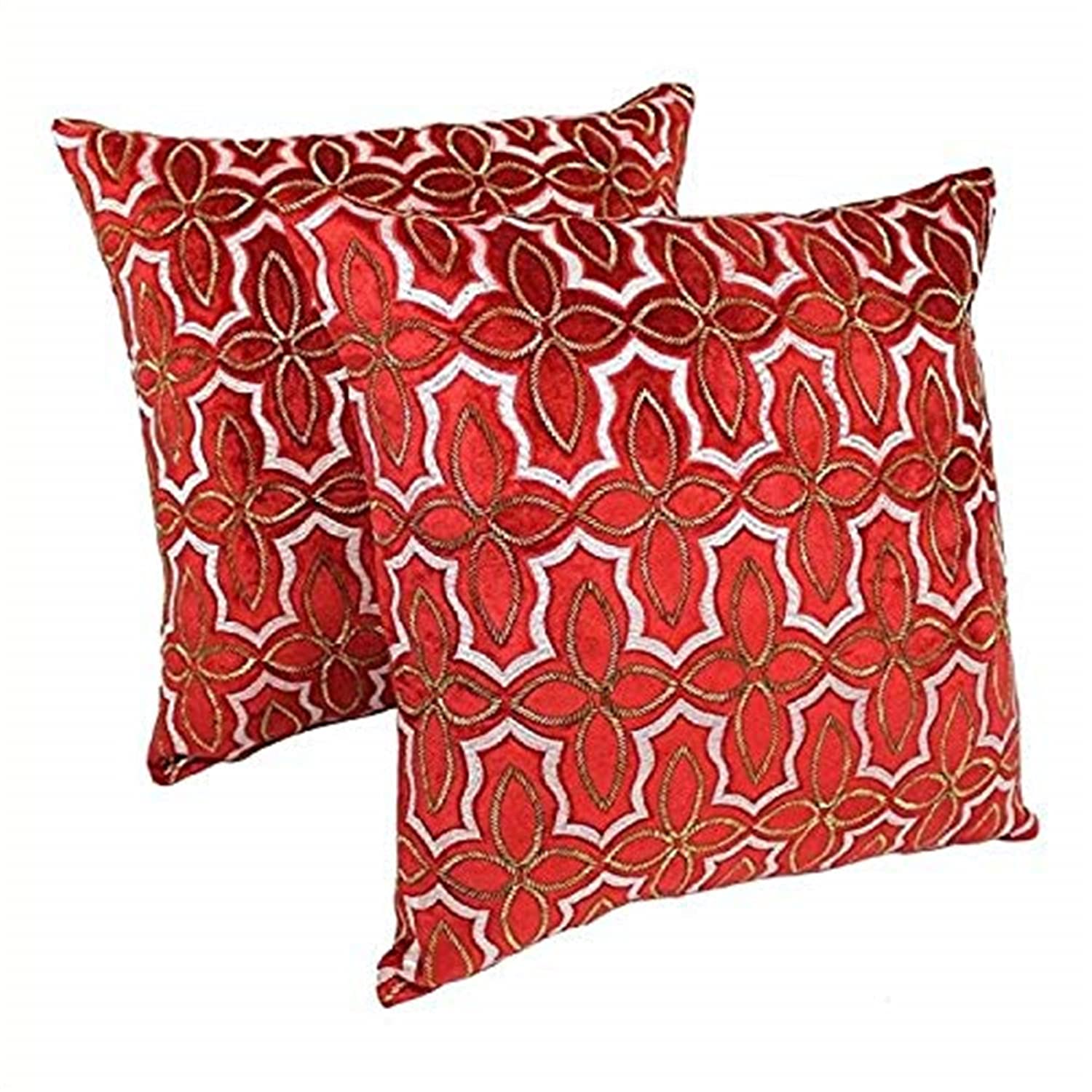Blazing Needles 20-inch Moroccan Patterned Beaded Velvet Throw Pillow