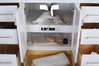 Laviva Wilson 48 - White Cabinet White Stripes Marble Countertop
