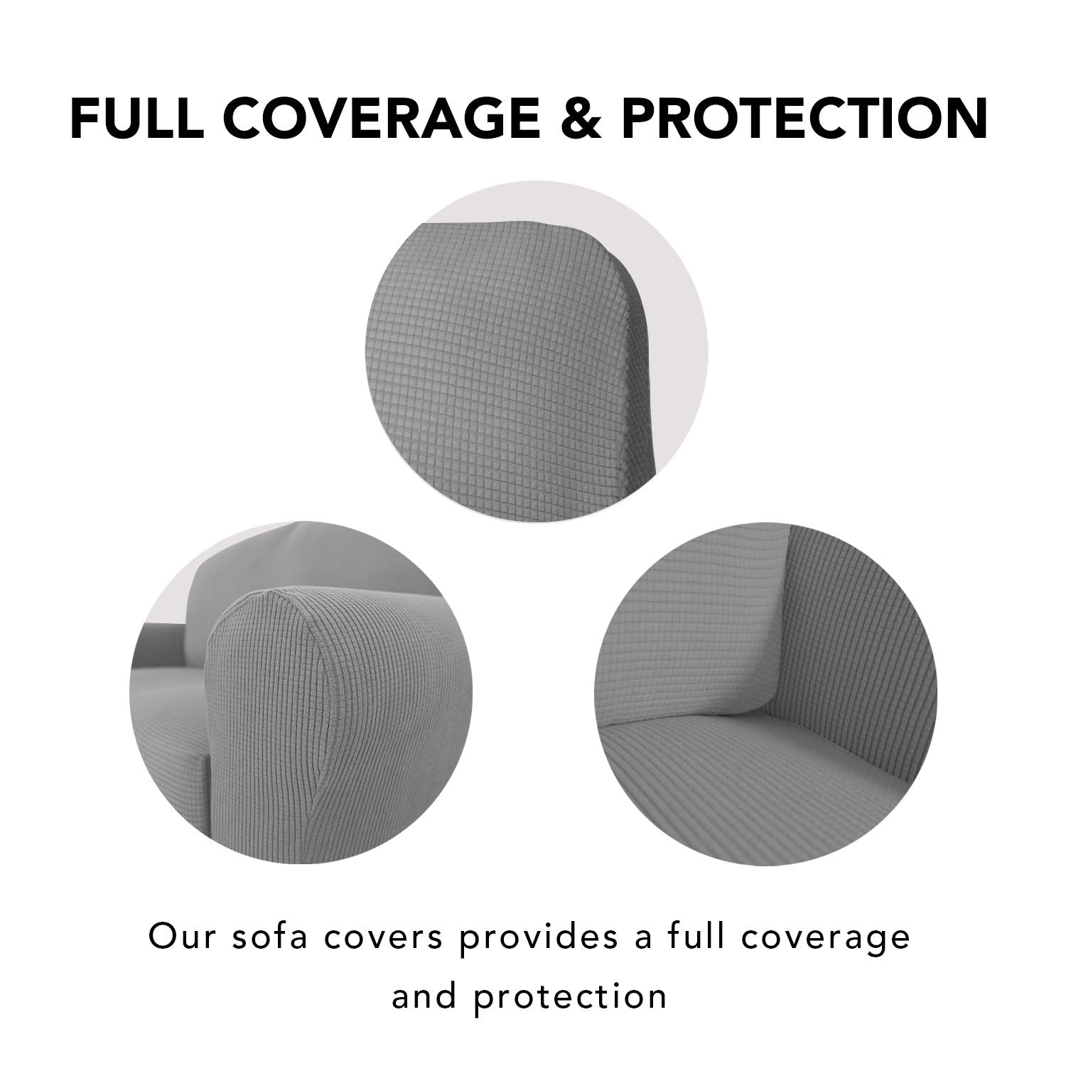 Purefit Stretch Oversized Sofa Slipcover – Spandex Jacquard Non Slip Soft Couch Sofa Cover, Washable Furniture Protector With Non Skid Foam And Elastic Bottom For Kids (Oversized Sofa, Light Gray)