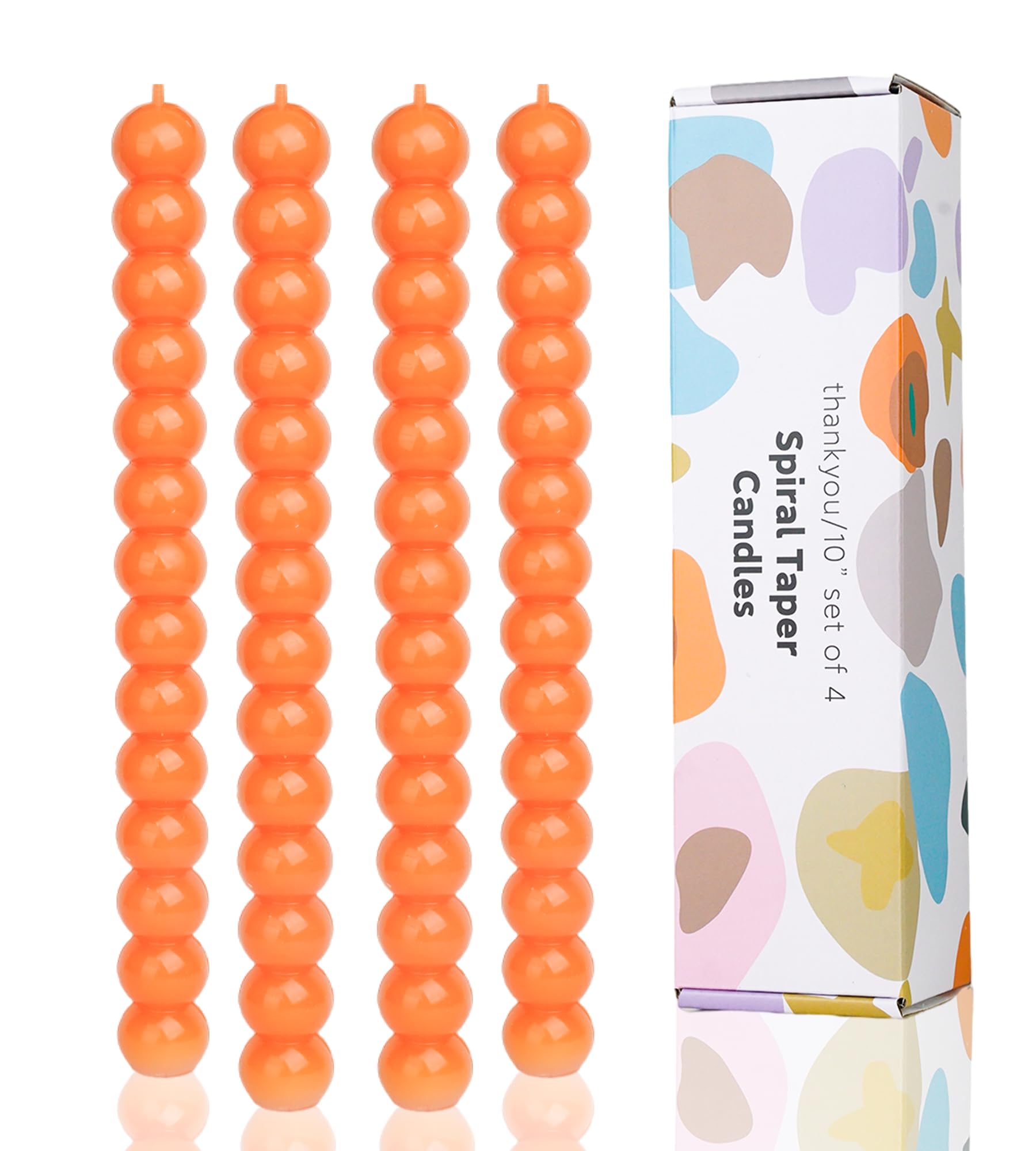 LPUSA Halloween Orange Spiral Taper Candles Twisted Candle Conical Stick Candles for Holiday Wedding Party Wax Unscented Dinner 