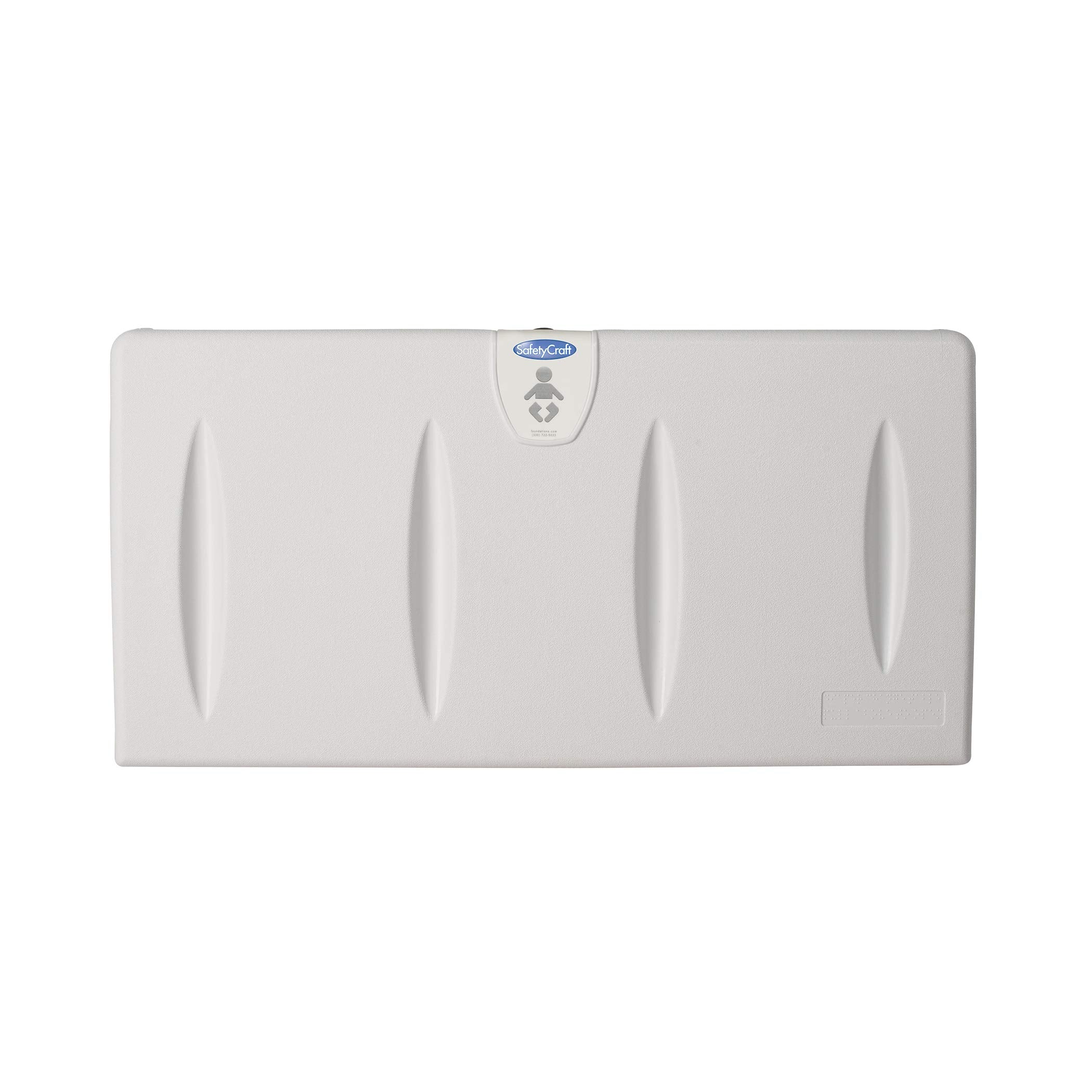 Foundations SafetyCraft Horizontal Wall-Mounted Changing Station - Easy to Clean, High-Density Polyethylene w/Heavy Duty Steel H