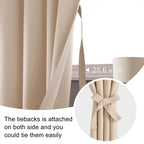 Jiuzhen Blackout Doorway Curtains 80 Inch Length - 2 Panels Thermal Insulated Privacy Soundproof Rod Pocket Closet Door Curtains Room Divider For Bedroom,Office, 42 X 80 Inches, 42 X 80 Inch, Beige