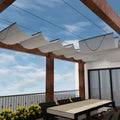 Windscreen4Less 4' X 7' Retractable Sun Shade Canopy Cover Sliding Wave Shade Sail For Pergola Patio Deck Yard Gazebo Outdoor (L