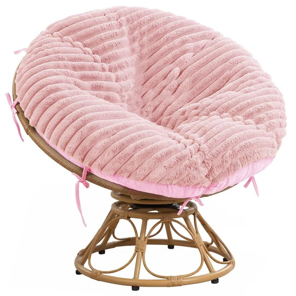 HOMBYS Fluffy Shaggy Cover for Papasan Chair Cushion, Plush Faux Fur Slipcover ONLY, (Without Cushion) Removable Soft Papasan Cu