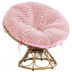 HOMBYS Fluffy Shaggy Cover for Papasan Chair Cushion, Plush Faux Fur Slipcover ONLY, (Without Cushion) Removable Soft Papasan Cu