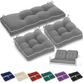 Wenqik 3 Pcs Outdoor Chair Cushions Set Waterproof Tufted Patio Furniture Seat Pad 1 Pcs 44 X 19 In Loveseat 2 Pcs 19 X 19 In Cu