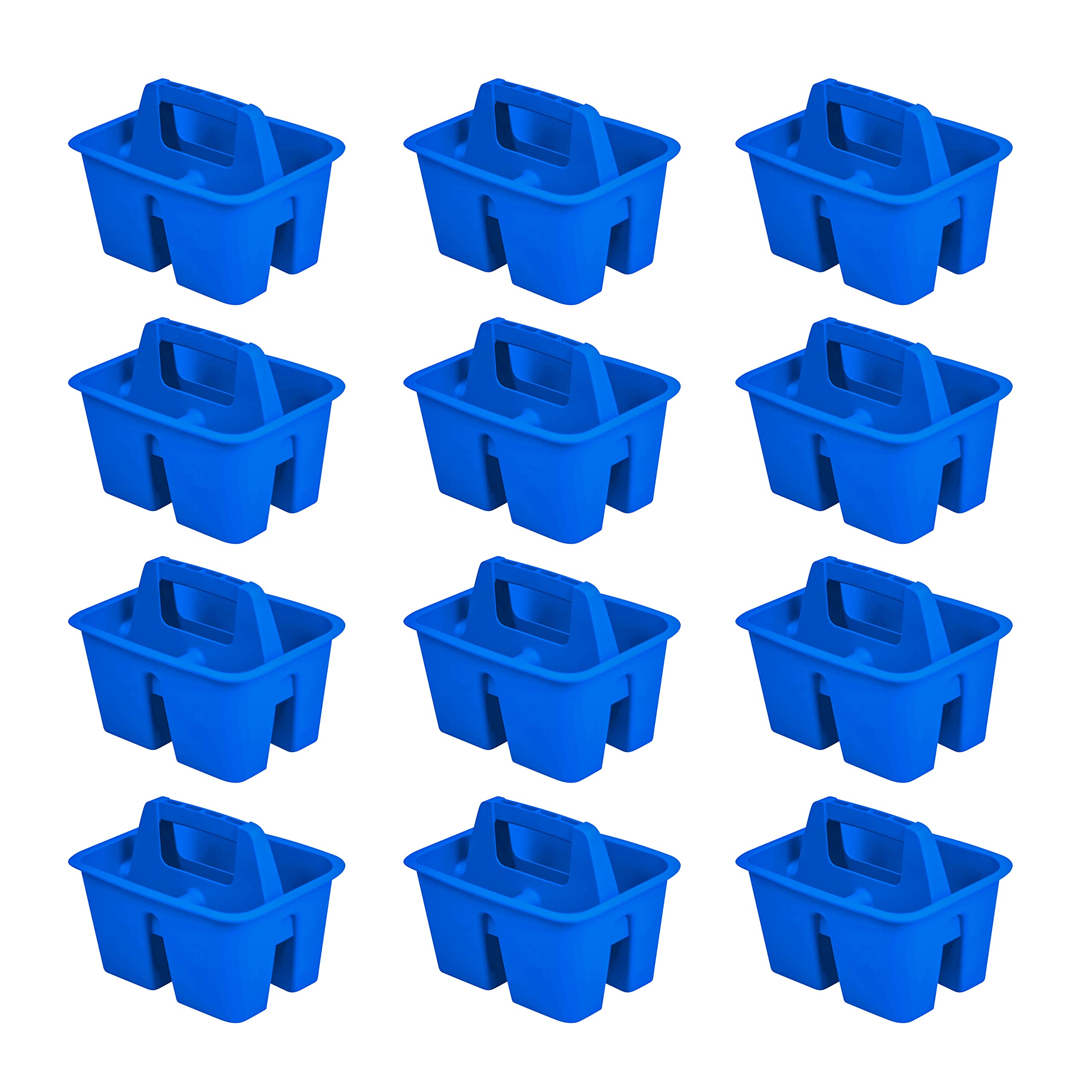 Storex Mini Classroom Caddy, Multipurpose Classroom Organizer With Handle, Blue, 12-Pack (01062U12C)