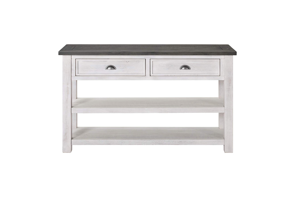 Martin Svensson Home Monterey Solid Wood Sofa Console Table White With Grey Top