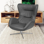 Flash Furniture Rally Gray Leathersoft Swivel Wing Chair