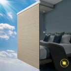 Cellular Shades Cordless Blackout Honeycomb Blinds Fabric Window Shades Ivory Beige(Blackout), 24'' W X 38'' H