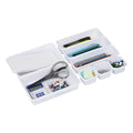 Mind Reader 8-Pc Drawer Organizer Interlocking, Storage, Kitchen, Office, 9.25' L x 6.5' W x 3.74' H, White