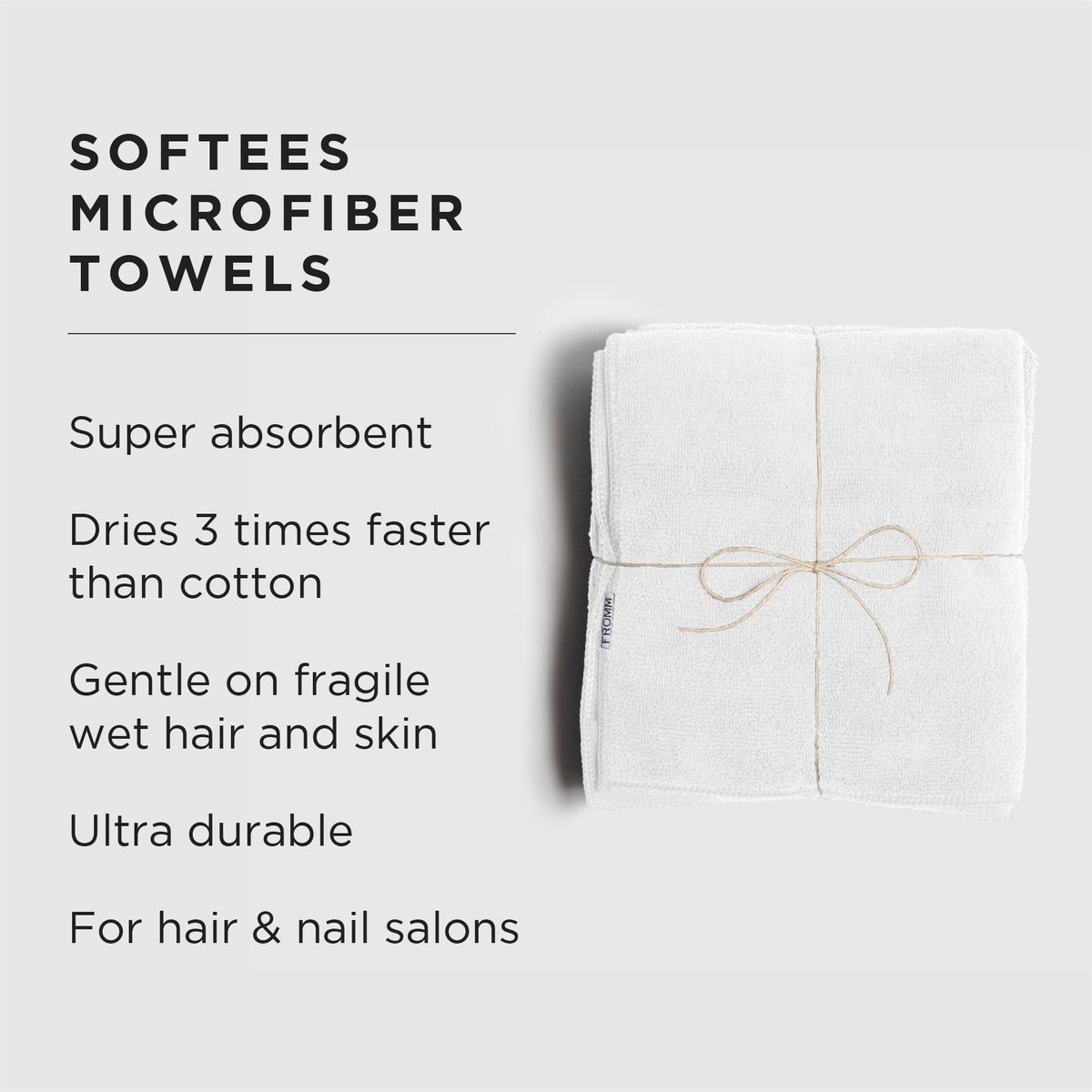 Fromm Softees Microfiber Salon Hair Towels For Hairstylists, Barbers, Spa, Gym In White, 16' By 29', 10 Count Perfect Hair Car