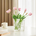 Beferr 10pcs Tulips Artificial Flowers Faux Tulip Real Touch Tulip Fake Flowers Bouquets Arrangements for Easter Spring Flowers 