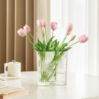 Beferr 10pcs Tulips Artificial Flowers Faux Tulip Real Touch Tulip Fake Flowers Bouquets Arrangements for Easter Spring Flowers 