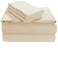Tribeca Living Twin Luxury Solid Flannel Deep Pocket Sheet Set, Ivory