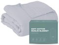 Cosy Family 4 Layer Muslin Bed Blanket - Breathable And Lightweight Gauze Boho Blanket For Spring, Soft 100% Cotton Muslin Blank