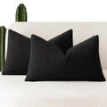 Foindtower Set Of 2, Decorative Textured Boucle Throw Pillow Covers Accent Solid Lumbar Pillow Cases Cozy Couch Cushion Case For