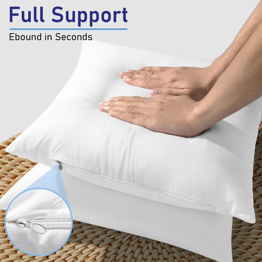 Casajoy Pack Of 4 16X16 Outdoor Pillow Inserts, Water Resistant Throw Pillow Inserts, Cushion Inner Pads For Patio, Furniture, S