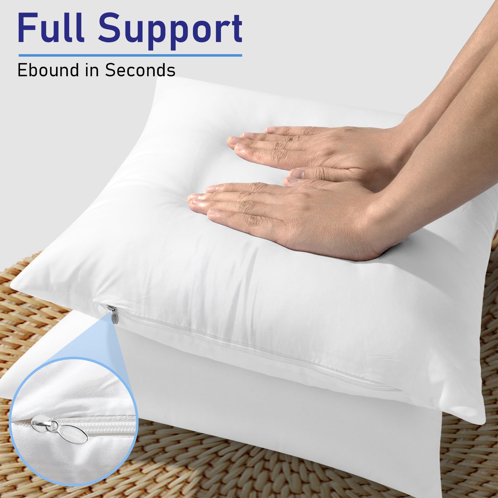Casajoy Pack Of 4 16X16 Outdoor Pillow Inserts, Water Resistant Throw Pillow Inserts, Cushion Inner Pads For Patio, Furniture, S
