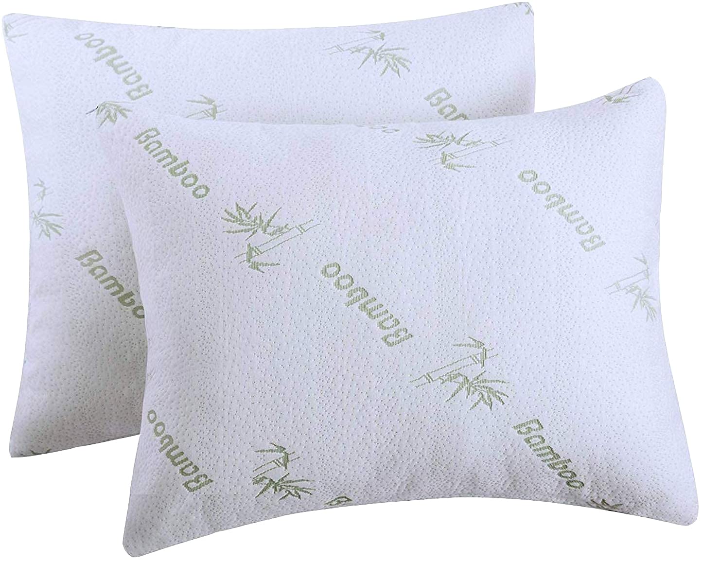 2 Pack Waterproof Bamboo Pillow Protectors Standard 20X26 Inches Cooling Guaranteed Noiseless Absorbent Ultra Soft Pair Set Of 2