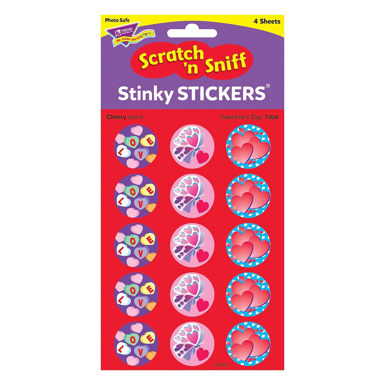 Trend Enterprises, Inc. Valentine'S Day/Cherry Stinky Stickers, 60 Ct.