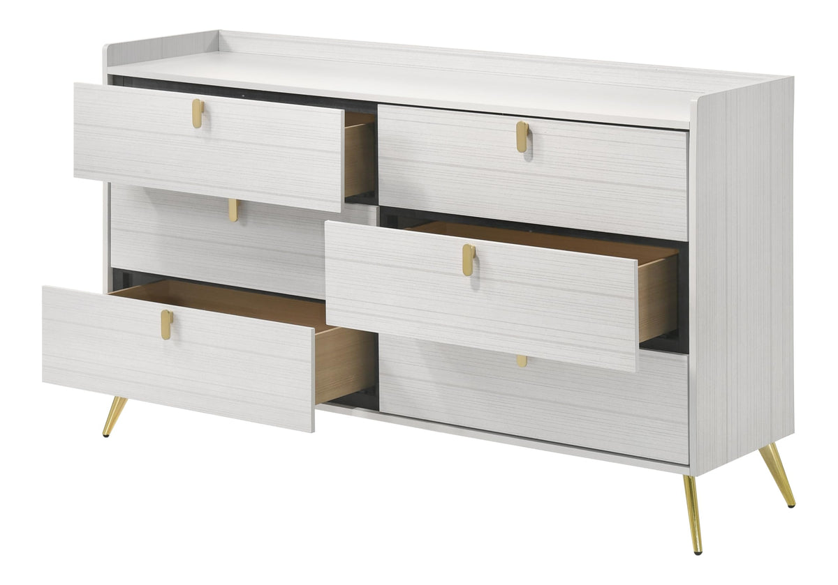 Acme Zeena 6-Drawer Wooden Dresser in White