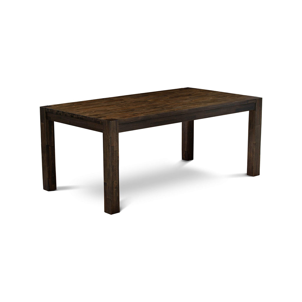 East West Furniture Lmab5-77-47 5 Piece Kitchen Table Set For 4 Includes A Rectangle Rustic Wood Dining Room Table And 4 Light Sable Linen Fabric Parsons Chairs, 40X72 Inch, Jacobean