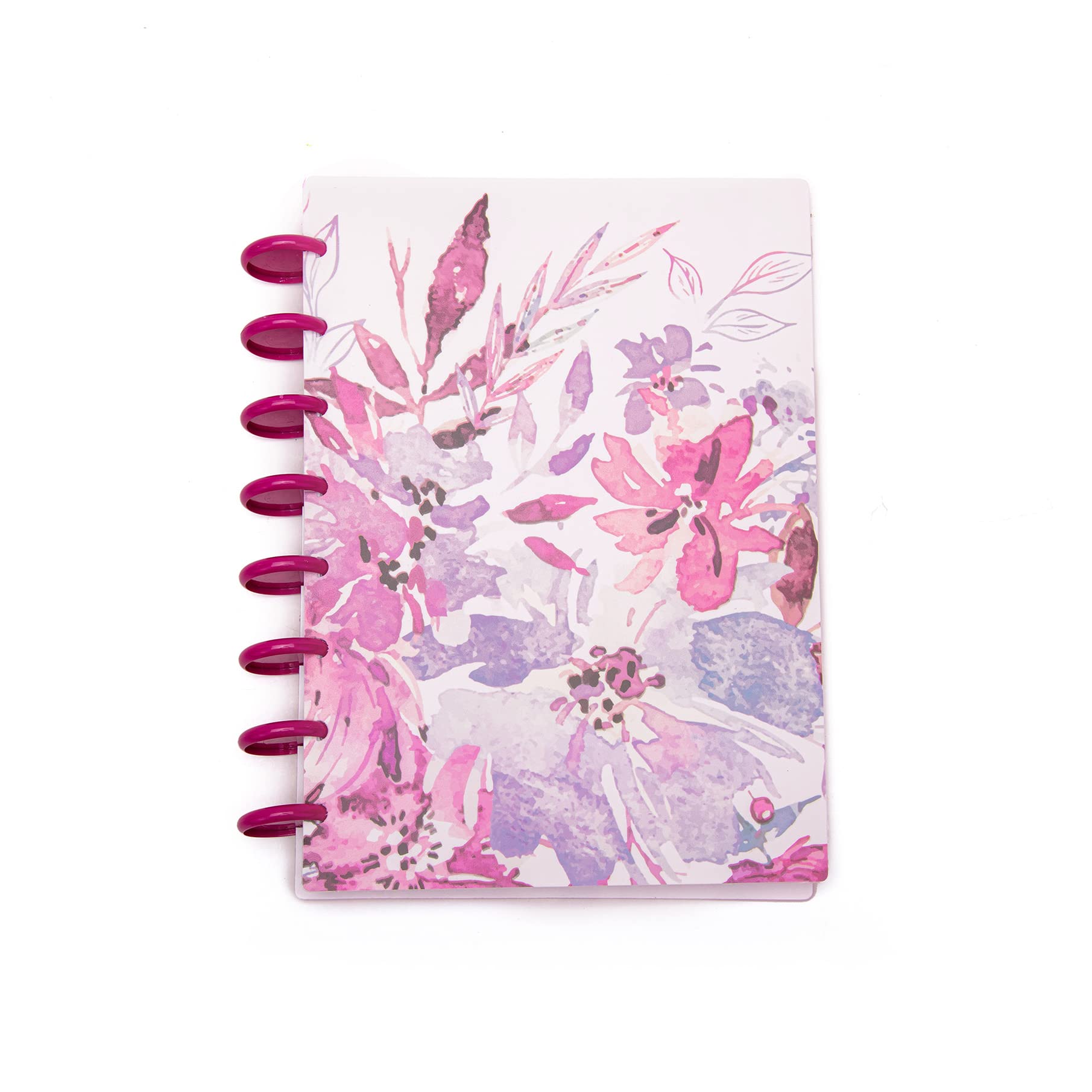 Talia Discbound Notebooks, Planner, Customizable, (Botanical W/90'S Pink Discs, Junior 14245 (5.5In X 8.5In))