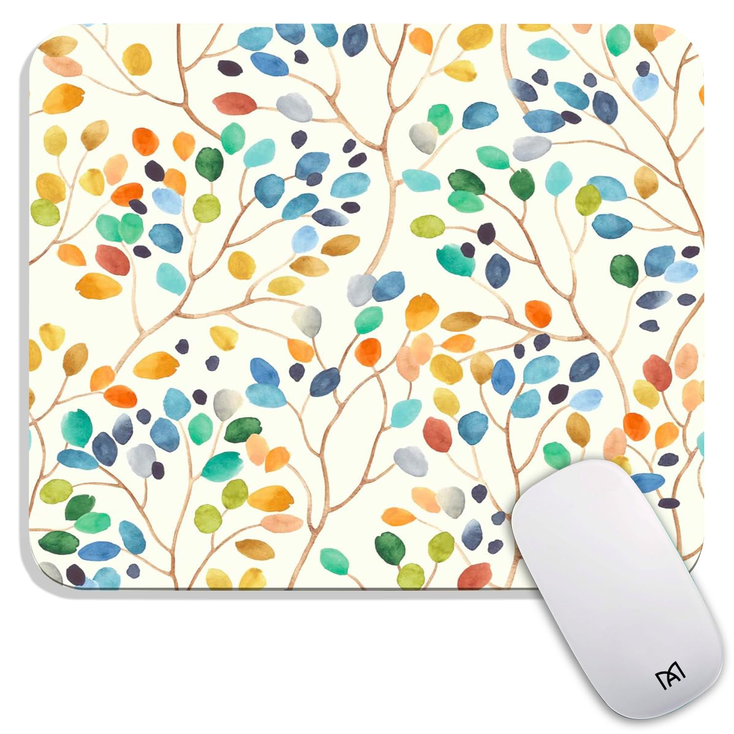 Armanza Square Mouse Pad Colorful Forest,Personalized Premium-Textured Custom Mouse Mat Design,Washable Mousepad Lycra Cloth,Non
