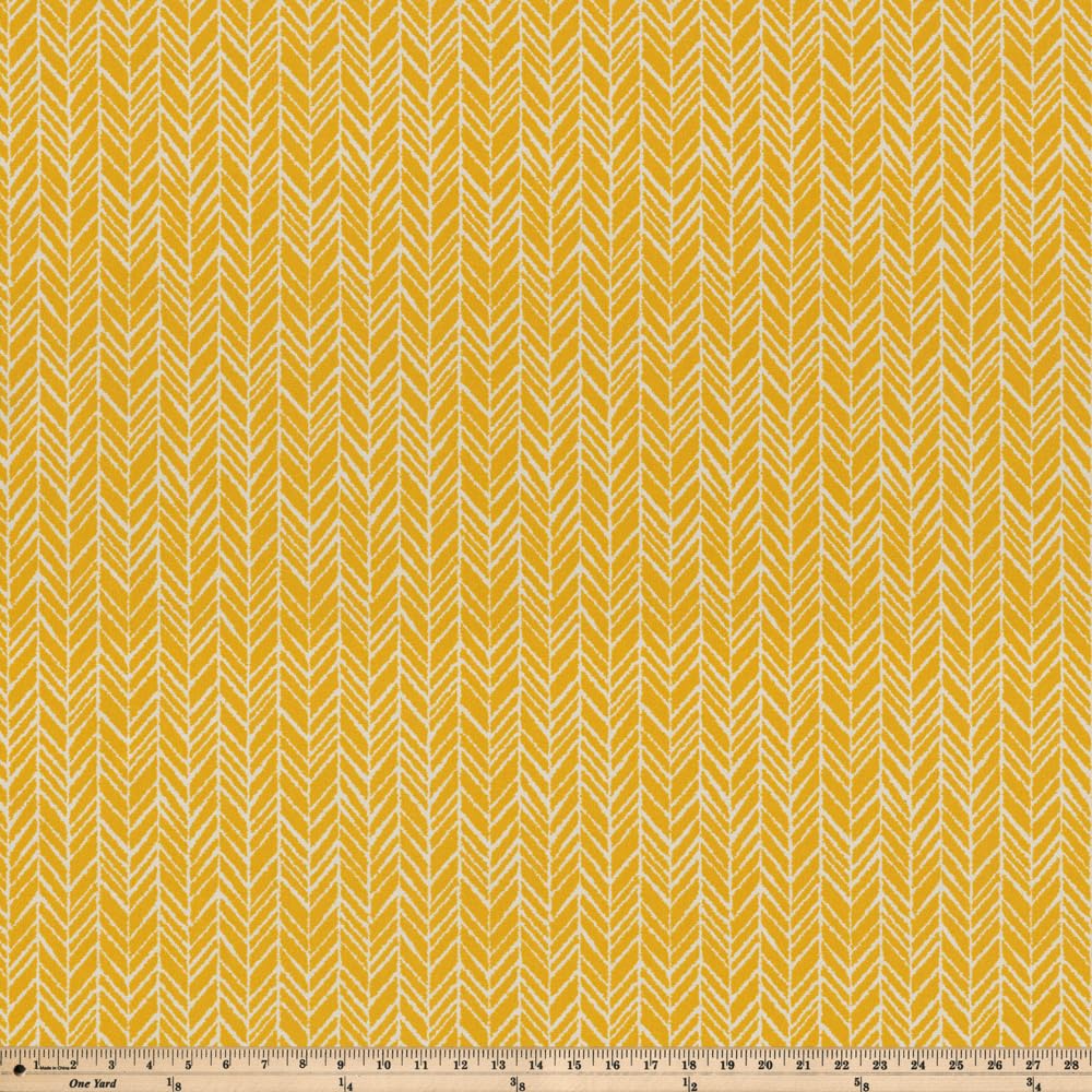 Pillow Perfect Outdoor/Indoor Herringbone Egg Yolk Tufted Seat Cushions (Square Back), 19' X 18.5', Yellow, 2 Count
