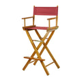 Casual Home 30 Directors Chair Honey Oak Frame-with Burgundy Canvas, Bar Height