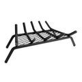 Pleasant Hearth - 1/2 Solid Steel Fireplace Grates With Ember Retainer, Black, 21-Inch