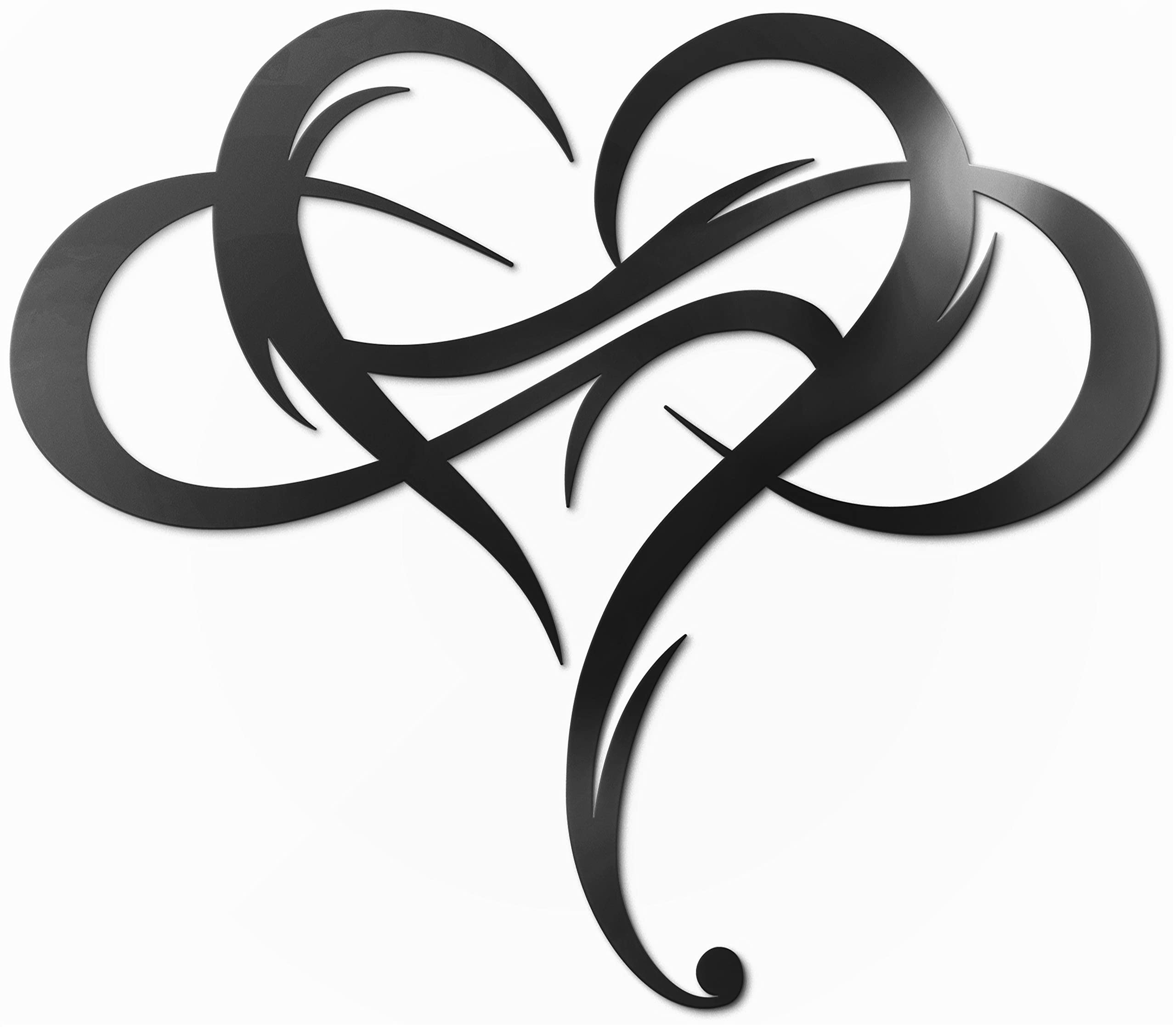 Vivegate Infinity Heart Metal Wall Decor, Unique Love Sign Plaque Steel Art Geometric Wall Decor Set Cut Out for Outside (Large 
