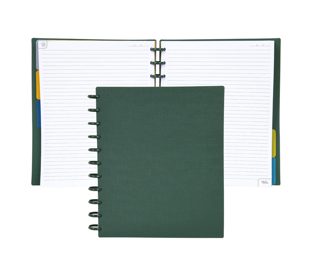 Talia Discbound Notebooks, Planner, Customizable, (Green Olive W/Green Olive Discs, Letter (8.5In X 11In))