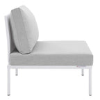 Modway Harmony Sunbrella® Outdoor Patio Aluminum Armless Chair in White Gray