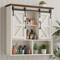 Vabches Bathroom Wall Cabinet, Farmhouse Medicine Cabinet, Rustic White