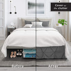 Nestl Grey Bed Skirt Twin Size, Pinch Pleat Twin Bed Skirt, 14' Inch Drop Twin Bedskirt, Hotel Quality Grey Bed Skirts, Premium Microfiber Bedskirt For Twin Bed, Grey Twin Bed Skirt