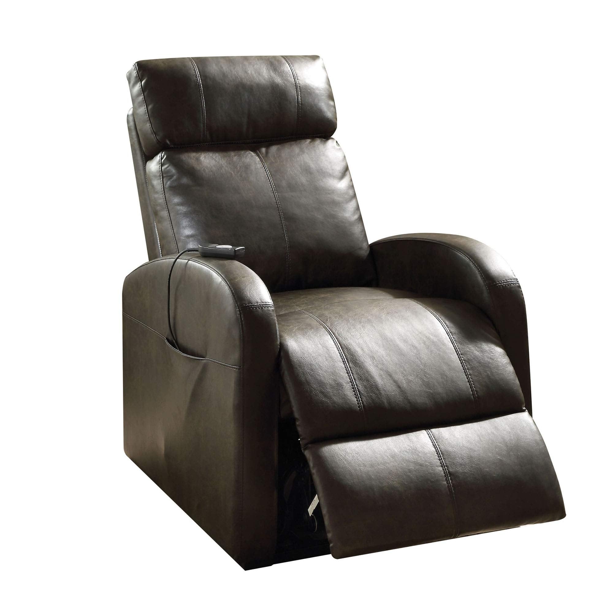 Benzara Ricardo Recliner with Power Lift, Dark Gray